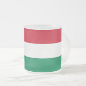 Frosted kleine glazen mok met vlag van Hongarije (Voorkant rechts)