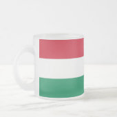 Frosted kleine glazen mok met vlag van Hongarije (Links)
