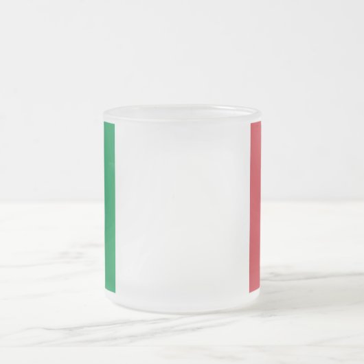 Frosted kleine glazen mok met vlag van Italië (Center)