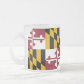 Frosted kleine glazen mok met vlag van Maryland (Links)