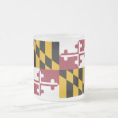 Frosted kleine glazen mok met vlag van Maryland (Center)