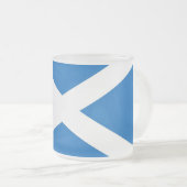 Frosted kleine glazen mok met vlag van Schotland,  (Voorkant rechts)