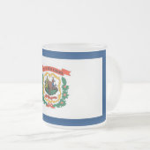 Frosted kleine glazen mok met vlag West Virginia (Voorkant rechts)