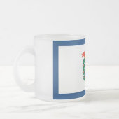Frosted kleine glazen mok met vlag West Virginia (Links)