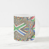 Frosted kleine glazen mok met Zuid-Afrikaanse kleu (Voorkant rechts)