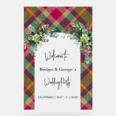 Frosted kleurrijke Schotse herfst bruiloft welkom Acryl Bord (Voorkant)