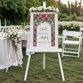 Frosted kleurrijke Schotse herfst bruiloft welkom Acryl Bord