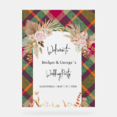 Frosted kleurrijke Schotse herfst bruiloft welkom Acryl Bord (Voorkant)