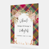 Frosted kleurrijke Schotse herfst bruiloft welkom Acryl Bord (Hoek)