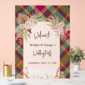 Frosted kleurrijke Schotse herfst bruiloft welkom Acryl Bord (Huwelijk)