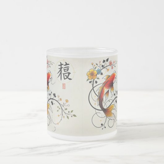 Frosted Koi-Mok Matglas Koffiemok (Center)