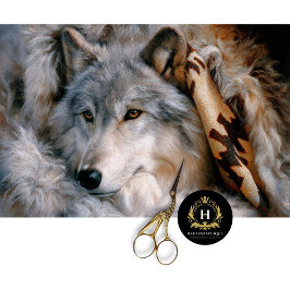 Frosted Lodge Grey Wolf Portrait Tissuepapier