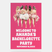 Frosted Magenta Acryl Bachelorette Welkom Teken Acryl Bord (Voorkant)