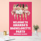 Frosted Magenta Acryl Bachelorette Welkom Teken Acryl Bord (Huwelijk)