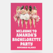 Frosted Magenta Acryl Bachelorette Welkom Teken Bord (Voorkant)