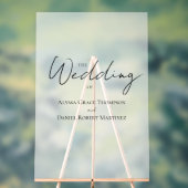 Frosted Minimal Wedding Welkom Acryl Bord (Neutraal)