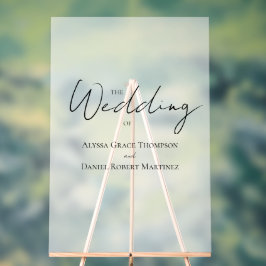 Frosted Minimal Wedding Welkom Acryl Bord