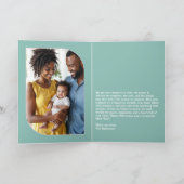 Frosted Mint Happy New Year Retro Groovy Photo Feestdagen Kaart (Binnen)