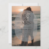 Frosted Miss naar Mrs Vrijgezellenfeest Beach Foto Kaart (Voorkant)