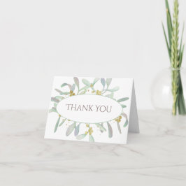 Frosted Mistletoe Winter Wedding Bedankkaart