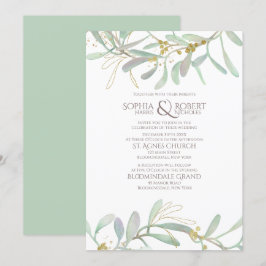Frosted Mistletoe Winter Wedding Kaart