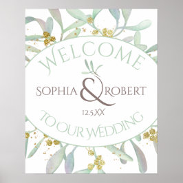 Frosted Mistletoe Winter Wedding Poster