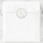 Frosted Mistletoe Winter Wedding Ronde Sticker (Tas)