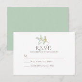 Frosted Mistletoe Winter Wedding RSVP Kaartje (Voorkant / Achterkant)