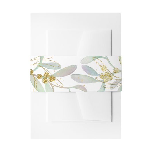 Frosted Mistletoe Winter Wedding Uitnodigingen Wikkel (Voorkant Voorbeeld)