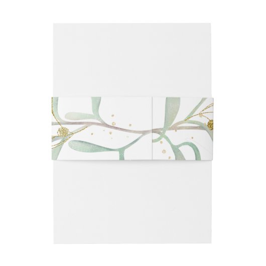 Frosted Mistletoe Winter Wedding Uitnodigingen Wikkel (Achterkant Voorbeeld)