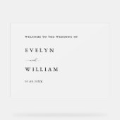 Frosted Modern Elegant Welkom Huwelijksingang Acryl Bord (Voorkant)