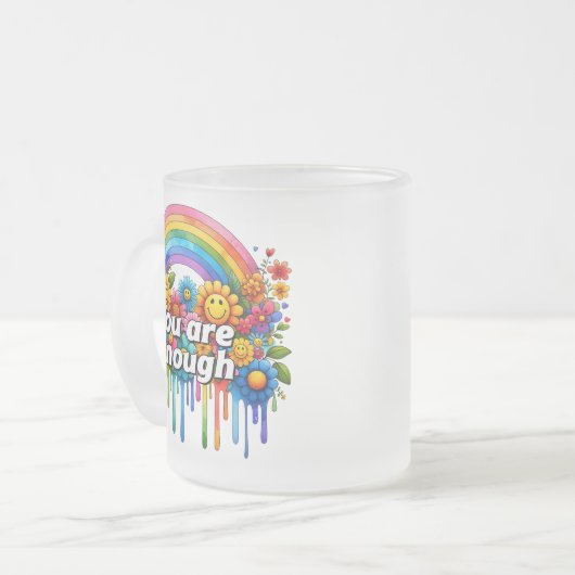 Frosted Mok - Je bent genoeg (Voorkant links)