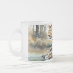 Frosted Mok met Lounging Leopard