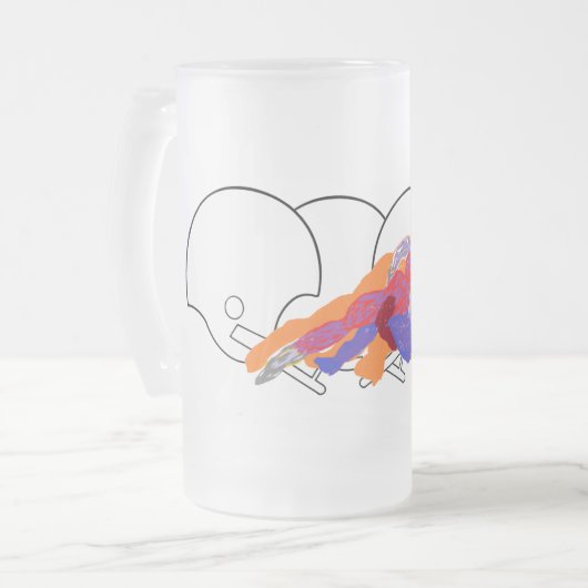 Frosted Mok: Spel is aan Matglas Bierpul (Voorkant links)