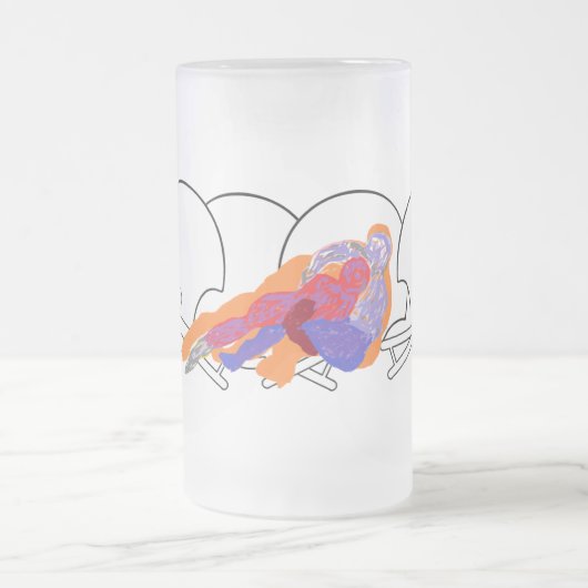 Frosted Mok: Spel is aan Matglas Bierpul (Center)