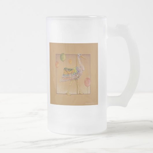 Frosted Mok, Steins - Carrousel Stork Matglas Bierpul (Rechts)