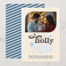 Frosted Morning Modern Blue Christmas Photo