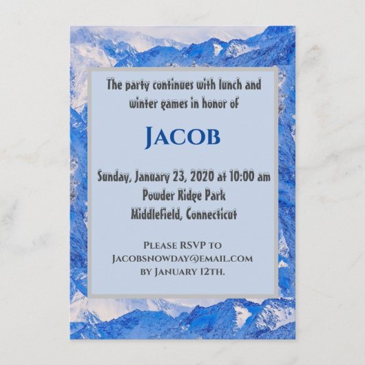 Frosted Mountains Enclosure Card Informatiekaartje (Voorkant)