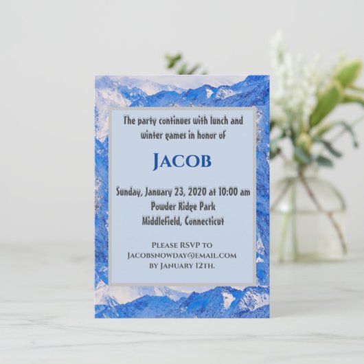 Frosted Mountains Enclosure Card Informatiekaartje (Staand voorkant)