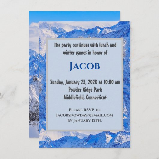 Frosted Mountains Enclosure Card Informatiekaartje (Voorkant / Achterkant)