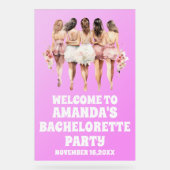 Frosted Paarse Acryl Bachelorette Welkom Teken Bord (Voorkant)