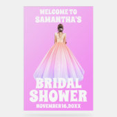 Frosted Paarse Acryl Vrijgezellenfeest Welkomstbor Acryl Bord (Voorkant)