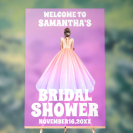 Frosted Paarse Acryl Vrijgezellenfeest Welkomstbor Acryl Bord