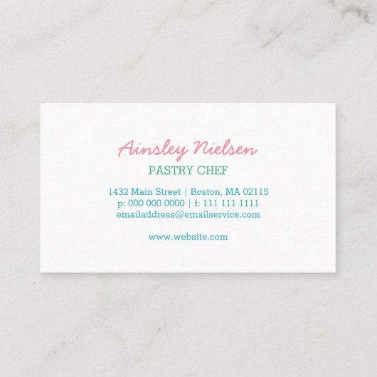 Frosted Pastel Cookies | Bakkerijproducten Visitekaartje (Achterkant)