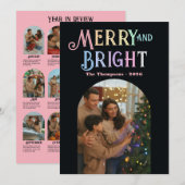 Frosted Pastels "Jaar in Review" Foto's Kerst Feestdagenkaart (Voorkant / Achterkant)