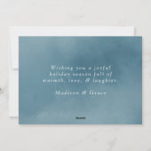 Frosted Peace Icy Blue Watercolor Non-Photo Feestdagenkaart (Achterkant)