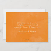 Frosted Peace Oranje Waterverf niet-foto Feestdagenkaart (Achterkant)