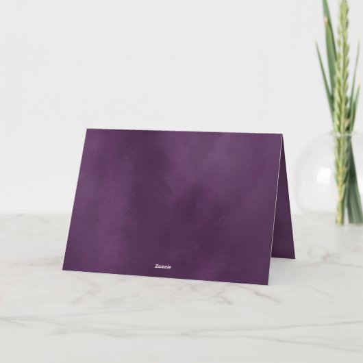 Frosted Peace Paarse Waterverf, niet-foto Feestdagen Kaart (Achterkant)