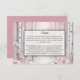 Frosted Petals in a Winter Woodland Wedding Informatiekaartje