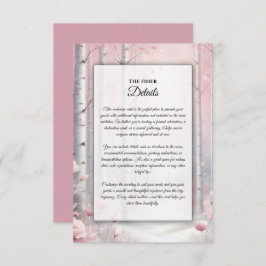 Frosted Petals in a Winter Woodland Wedding Informatiekaartje